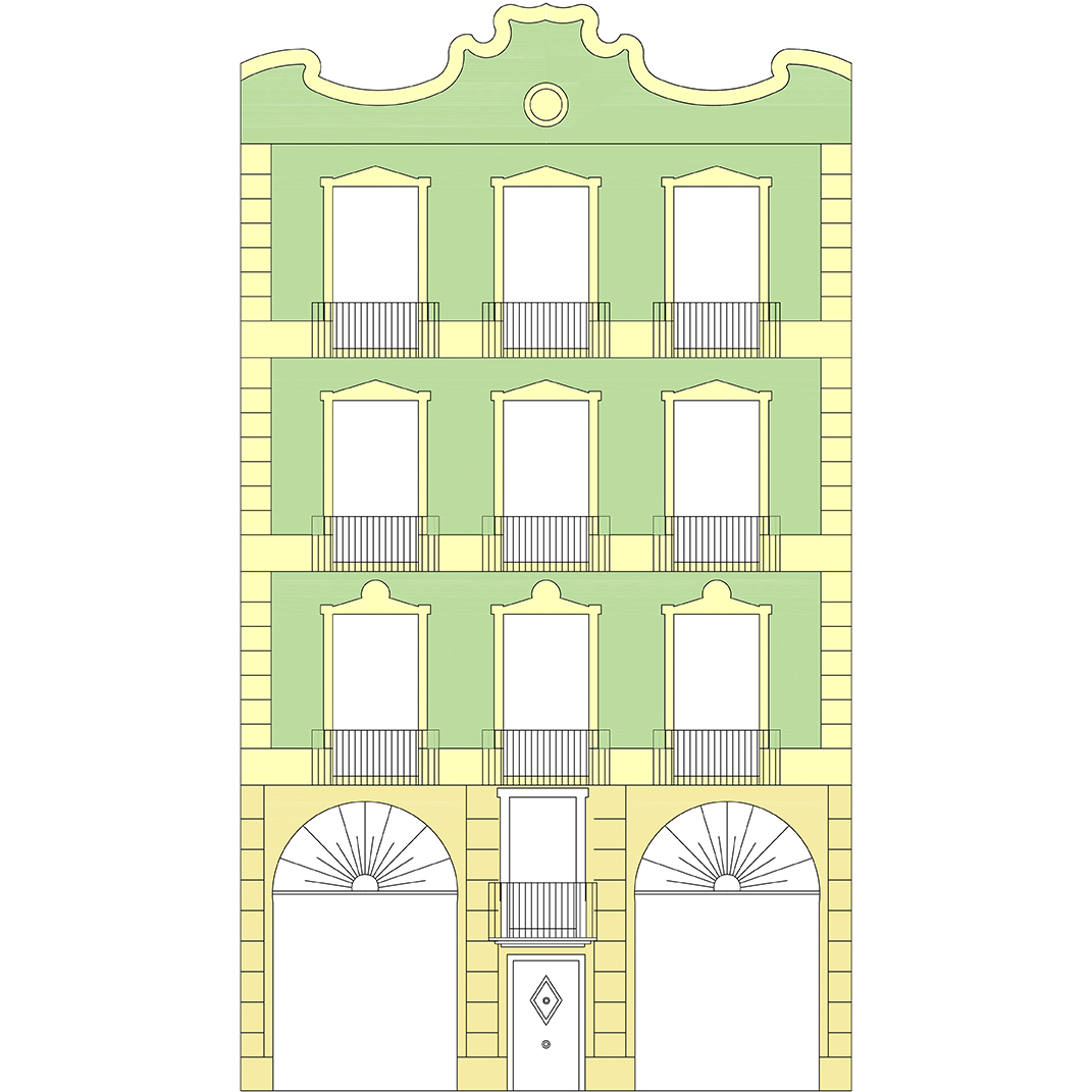 diseño de fachada modernista casa Buqueras